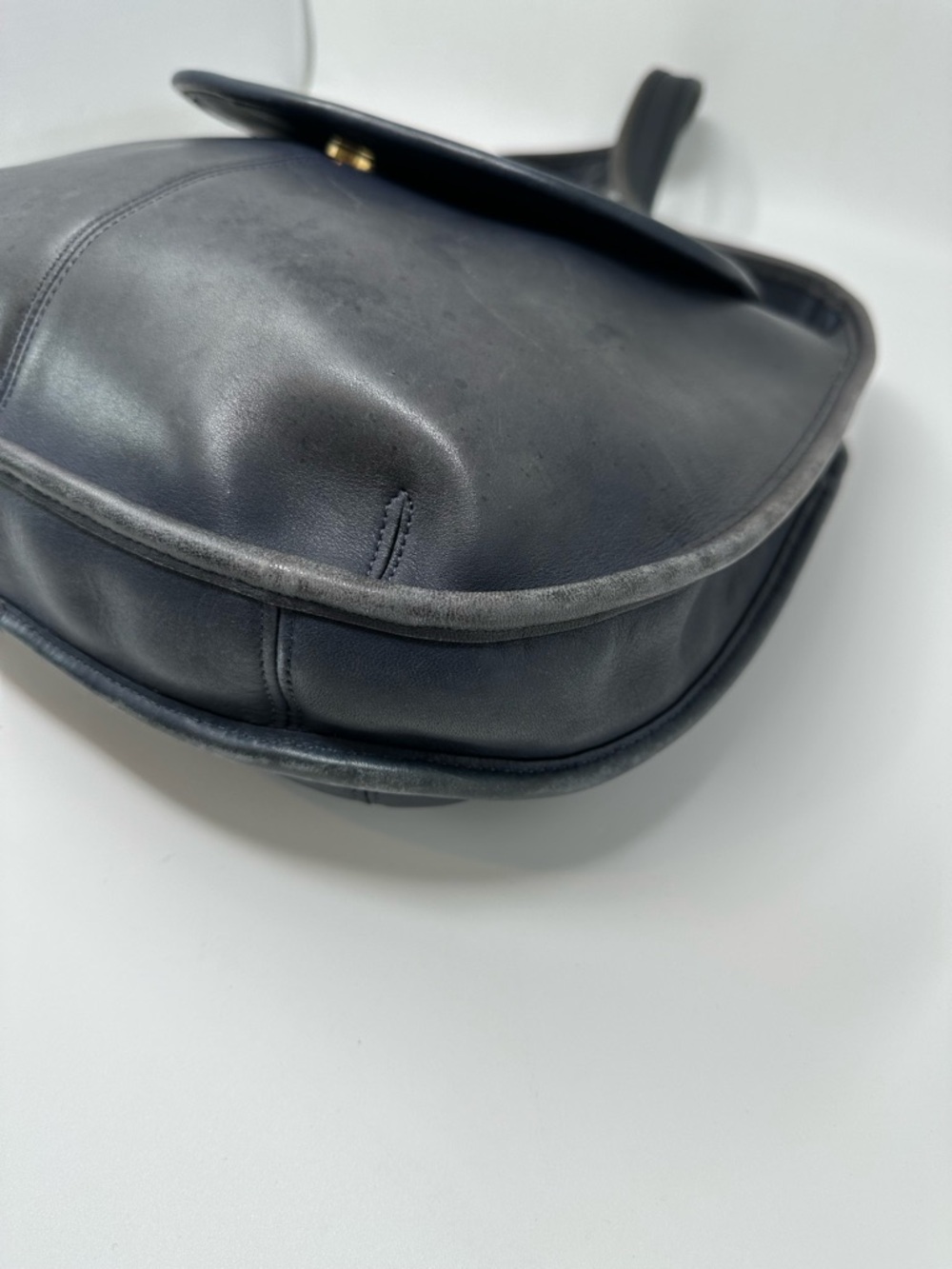 Vintage Coach 9029 Ergo Flap Leather Shoulder Bag Blue Made In USA - Picture 4 of 15